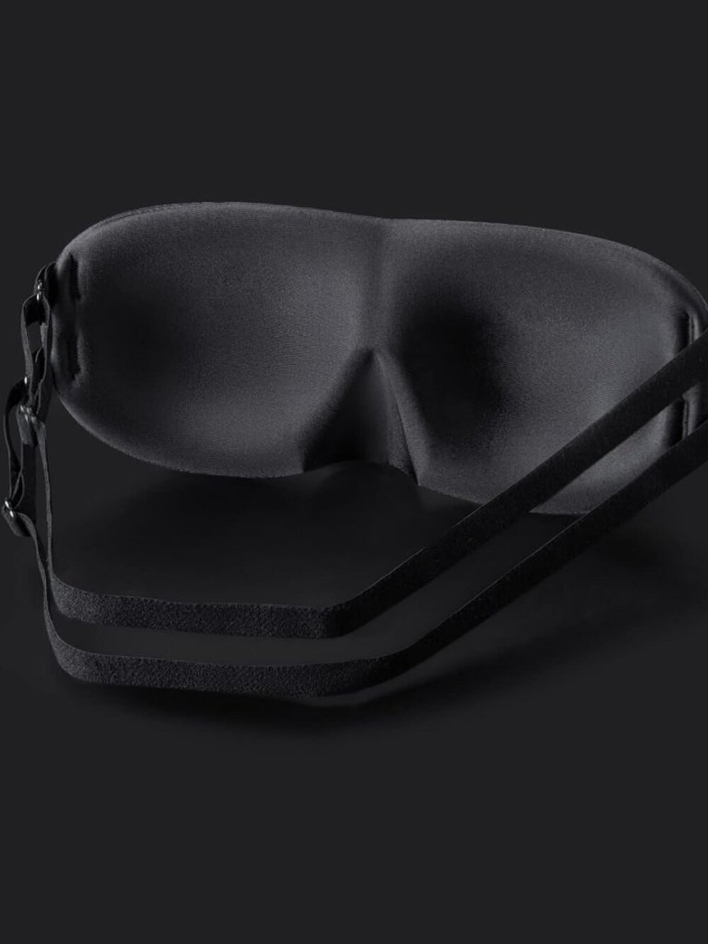 ALASKA BEAR 2-Strap Memory Foam Sleep Mask, Contoured Blackout Eye Cups, Black